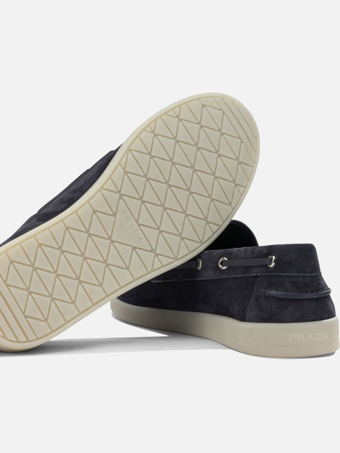 Mocassini stringati 100% suede - 100% rubber Blu - Prada Uomo | PDP | VIETTI Online Store | Zoom-Modal_5