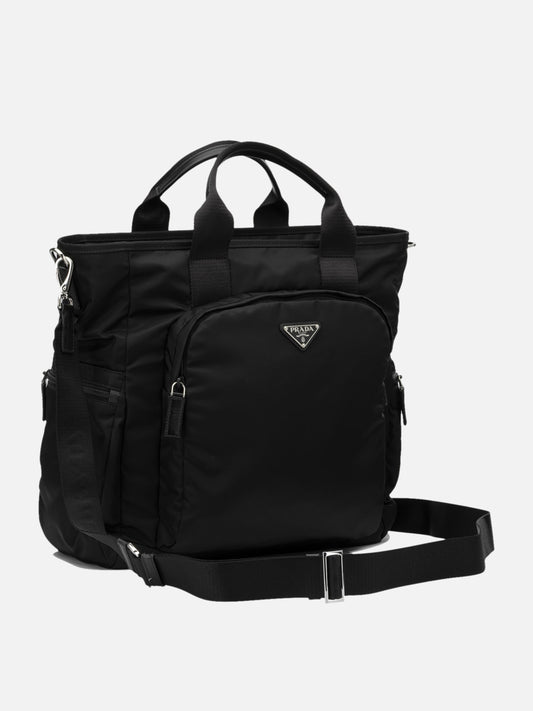 Large bags 100% recycled polyamide - Other fabric: 100% calf leather Black - Prada Men | PLP | VIETTI Online Store | 2