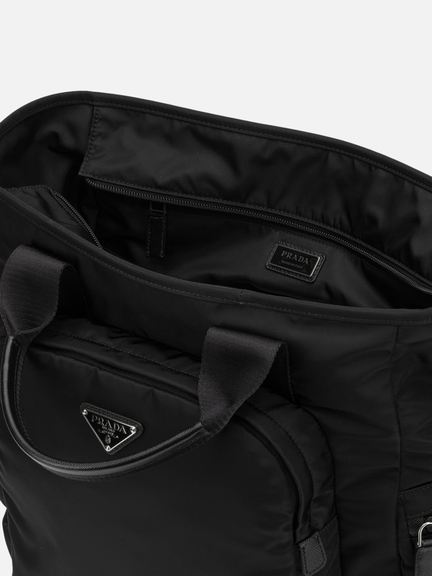 Large bags 100% recycled polyamide - Other fabric: 100% calf leather Black - Prada Men | PDP | VIETTI Online Store | Zoom-Modal_5