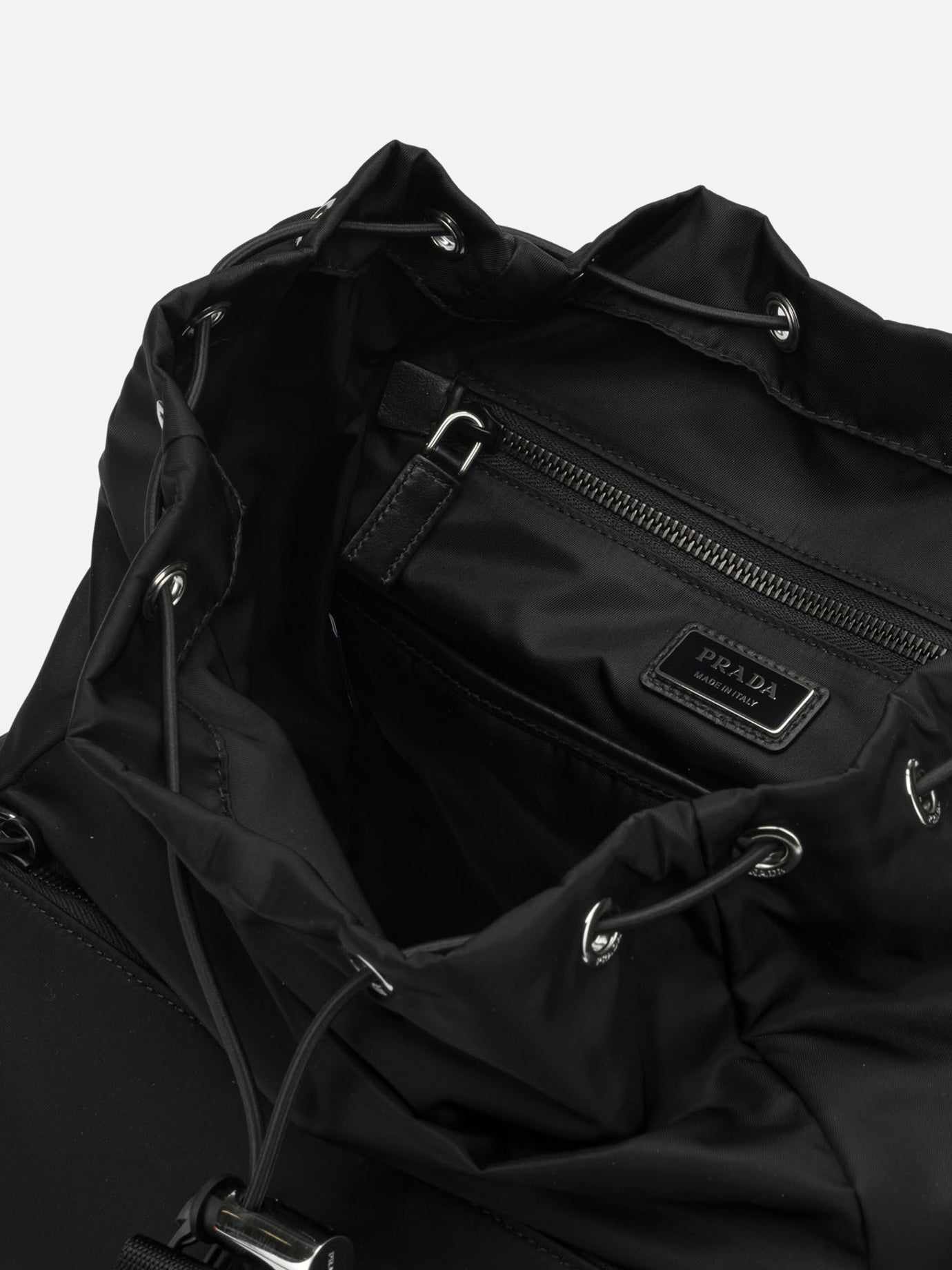 Casual backpacks 100% recycled polyamide - Other fabric: 100% calf leather Black - Prada Men | PDP | VIETTI Online Store | Zoom-Modal_5