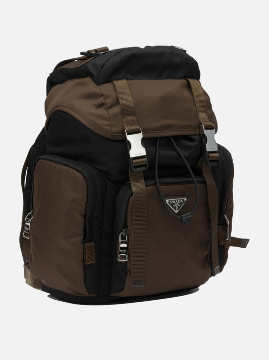 Casual backpacks 100% recycled polyamide - Other fabric: 100% calf leather Brown - Prada Men | PLP | VIETTI Online Store | 2