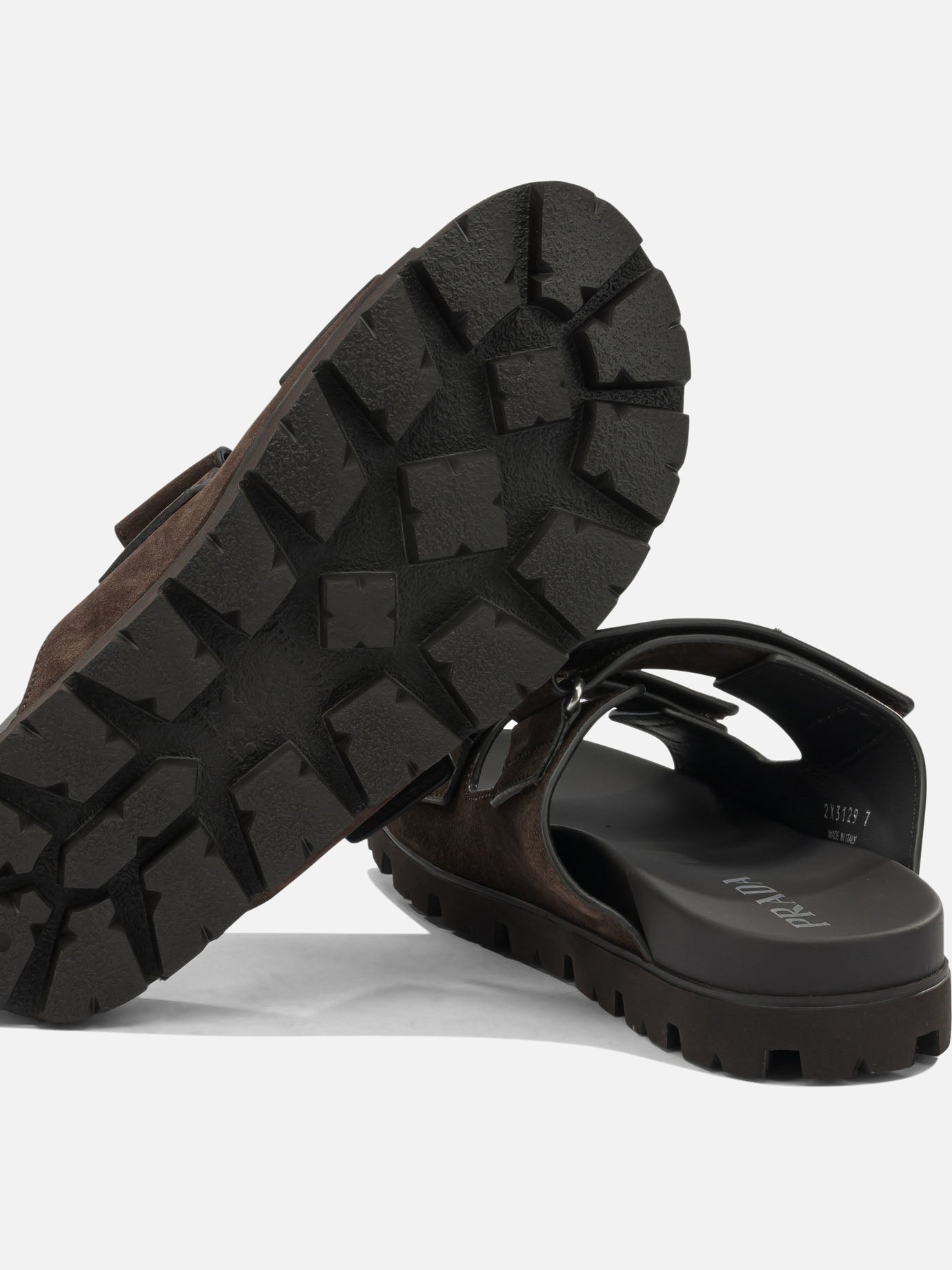 Slides 100% suede - 100% rubber Brown - Prada Men | PDP | VIETTI Online Store | Zoom-Modal_5
