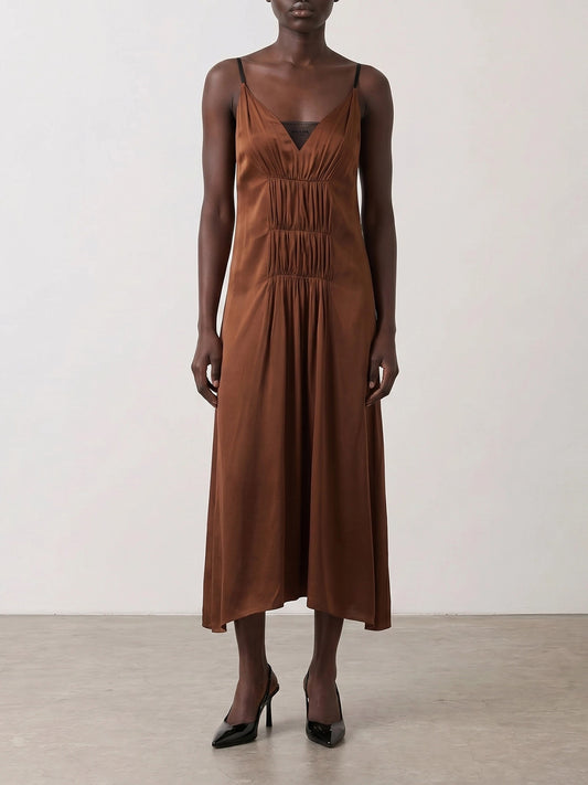 Long dresses Solid colour Brown - Prada Women | PLP | VIETTI Online Store | 2