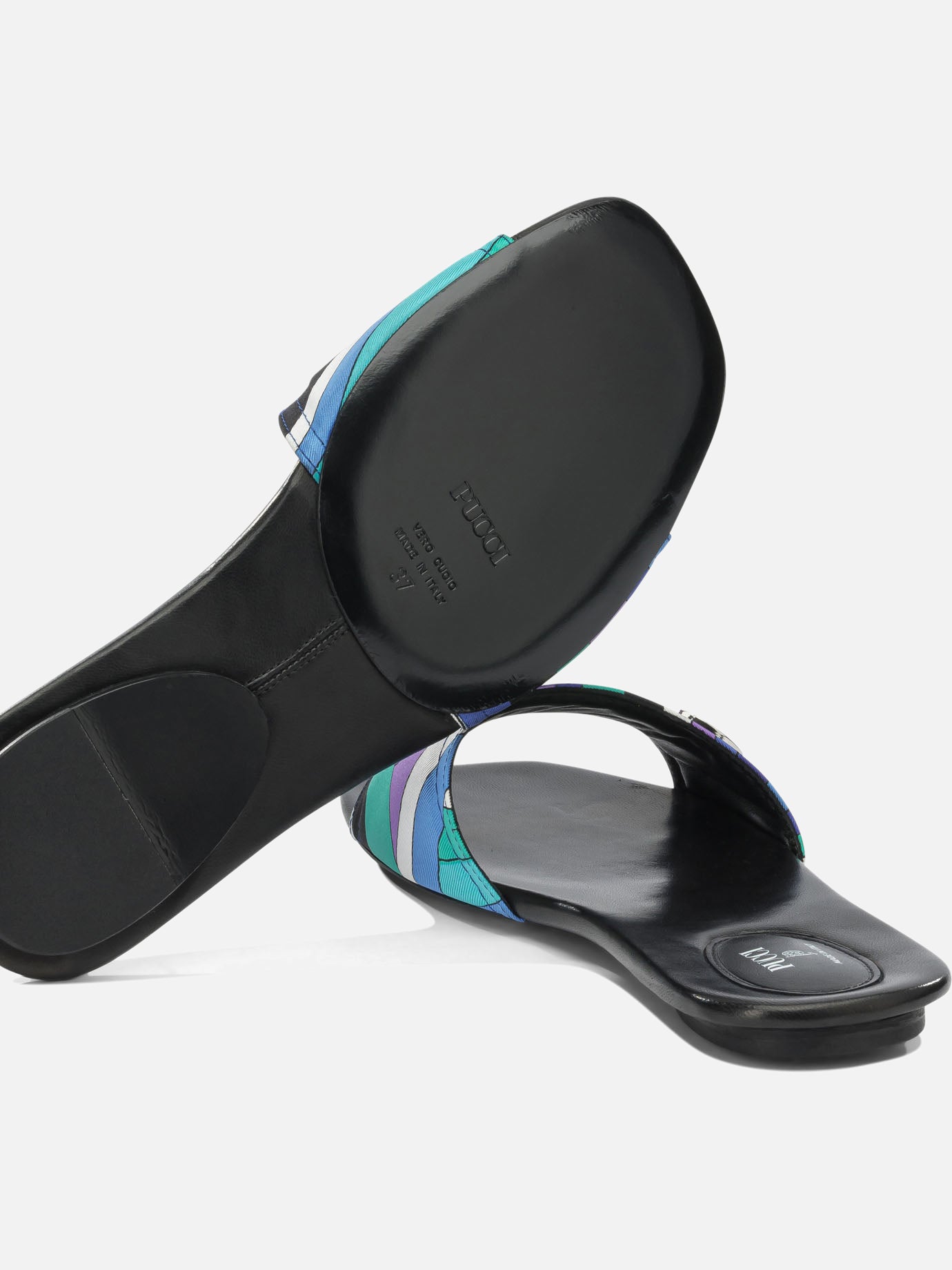 Slides 100% silk - 100% leather Blue - Pucci Women | PDP | VIETTI Online Store | Zoom-Modal_5