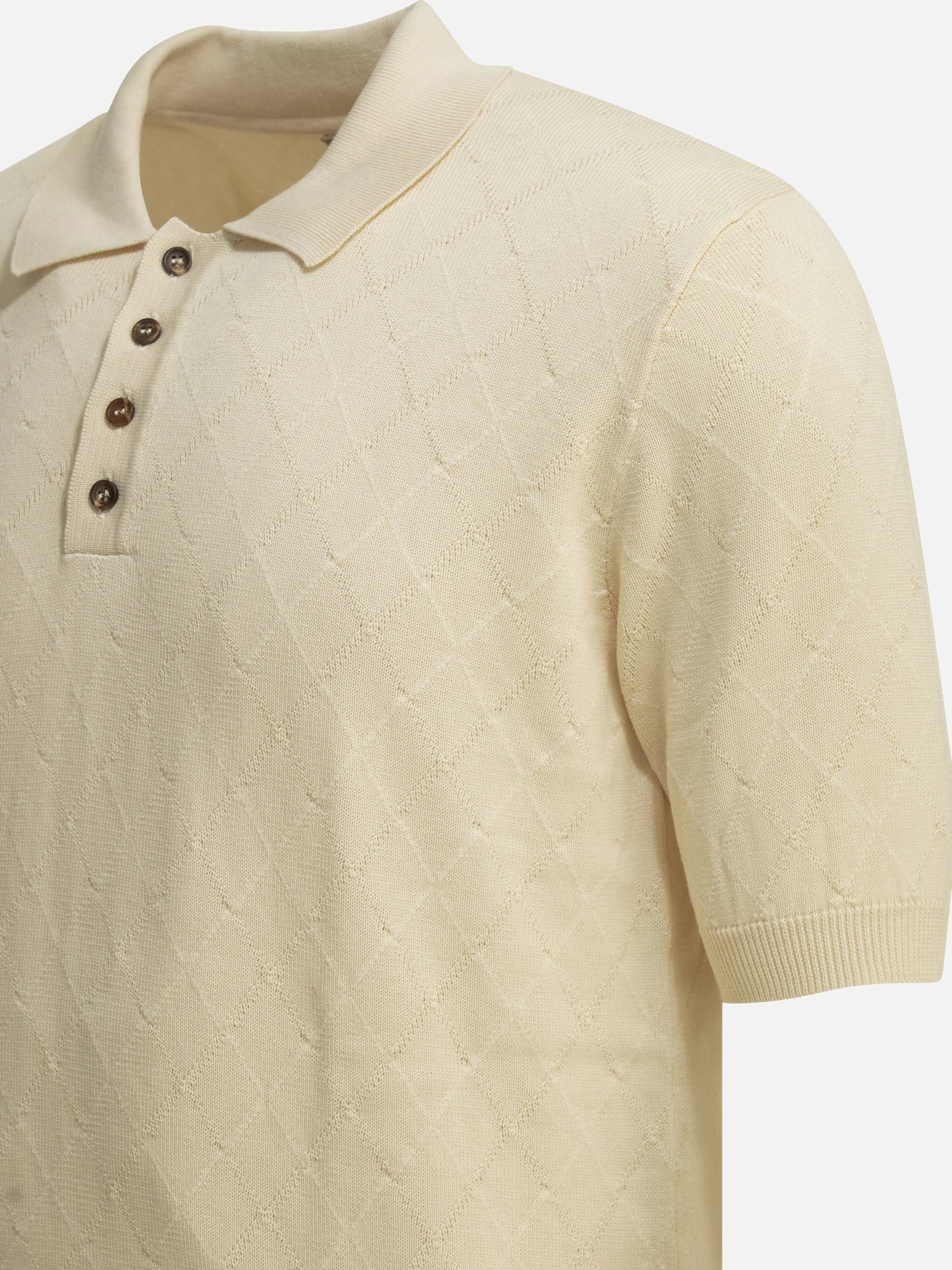 Polo shirts with buttons Textured knit Beige - Rakkì Men | PDP | VIETTI Online Store | Zoom-Modal_4