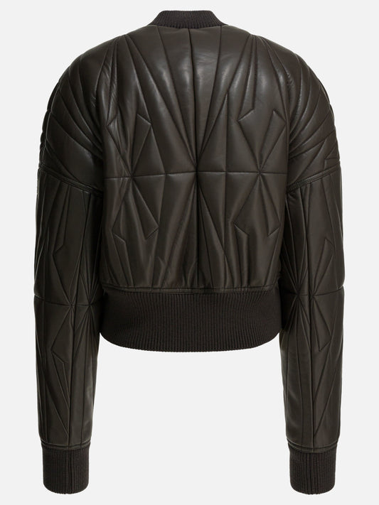 Rick Owens "Geocamo Cropped" leather jacket x Moncler Grey