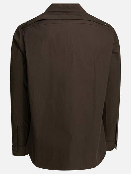 Giacche overshirt Solid colour Marrone - Rick Owens Uomo | PLP | VIETTI Online Store | 2
