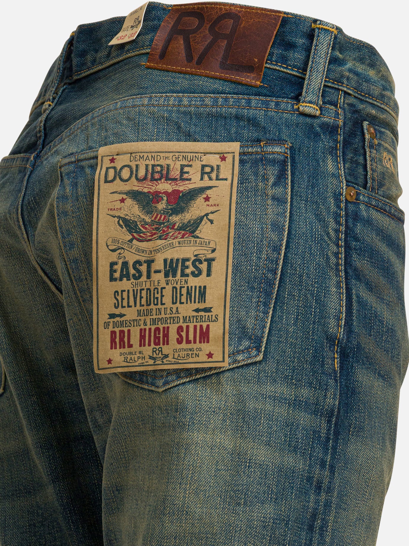 Straight-leg jeans Solid colour Blue - RRL by Ralph Lauren Men | PDP | VIETTI Online Store | Zoom-Modal_4