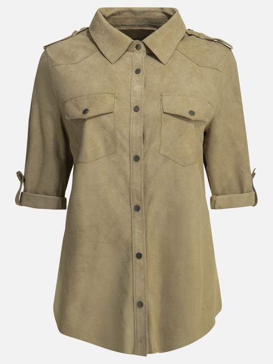 Salvatore Santoro Casual suede shirt Beige