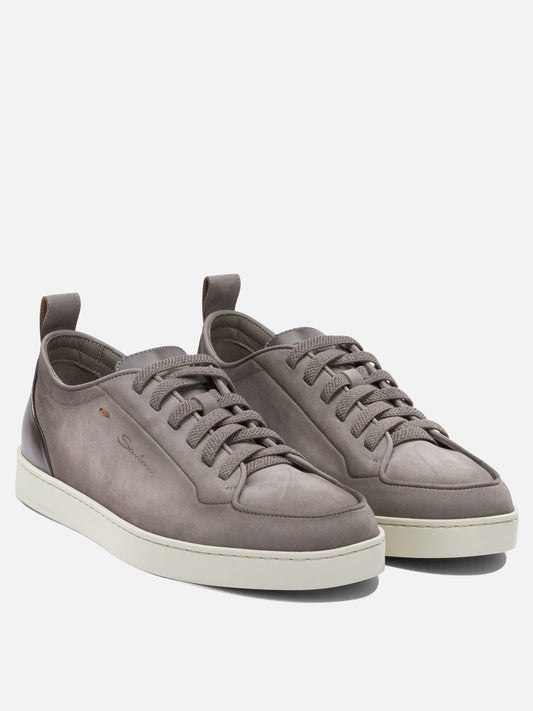 Low top sneakers 100% calf leather - 100% rubber Beige - Santoni Men | PDP | VIETTI Online Store | 2