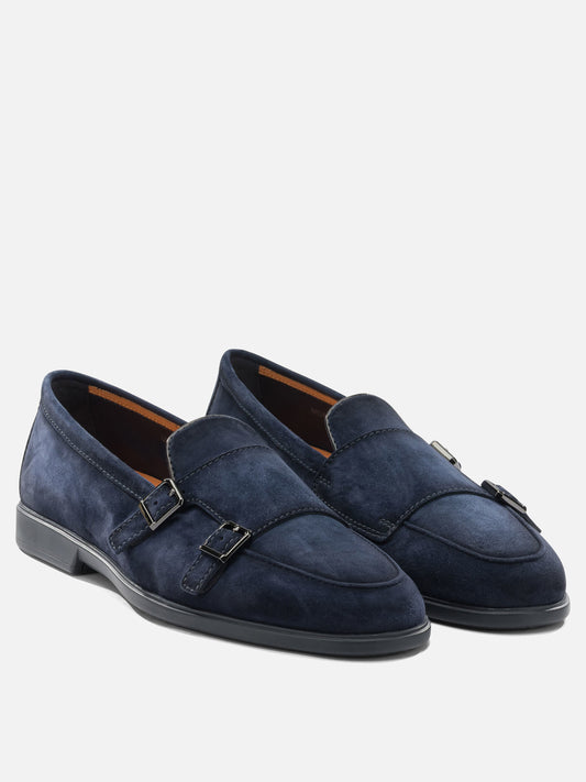 Loafers 100% calf leather - 100% rubber Blue - Santoni Men | PLP | VIETTI Online Store | 2
