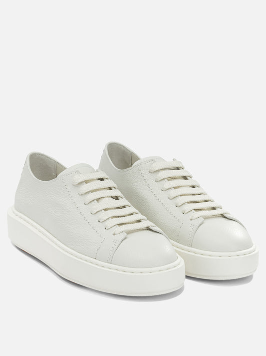 Low top sneakers 100% calf leather - 100% rubber White - Santoni Women | PLP | VIETTI Online Store | 2