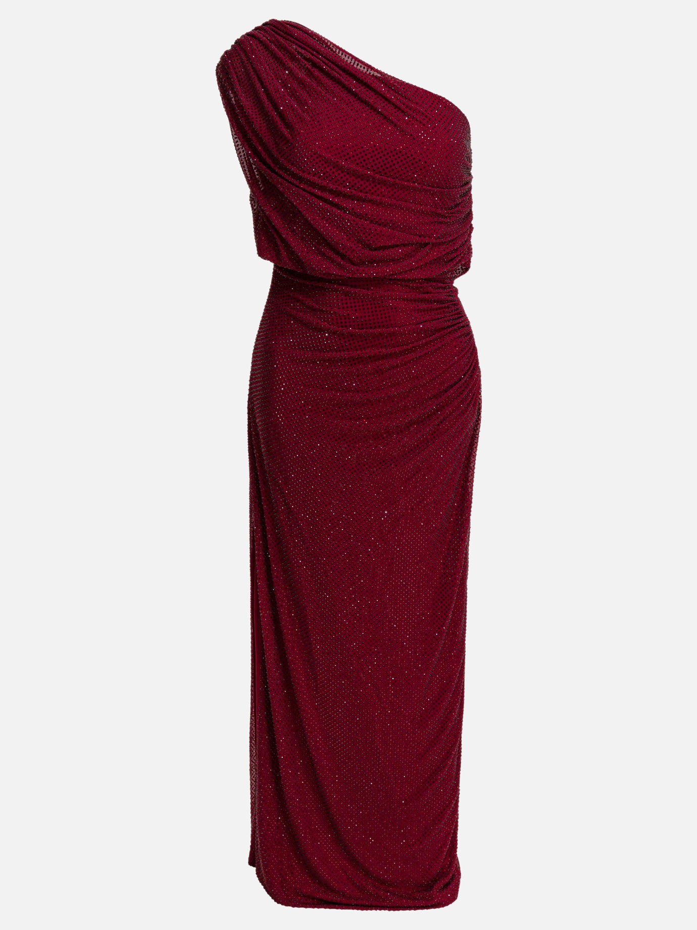 Self-portrait Draped midi dress with rhinestones Red - Women | VIETTI Online Store Self-portrait Draped midi dress with rhinestones Red - Women | VIETTI Online Store