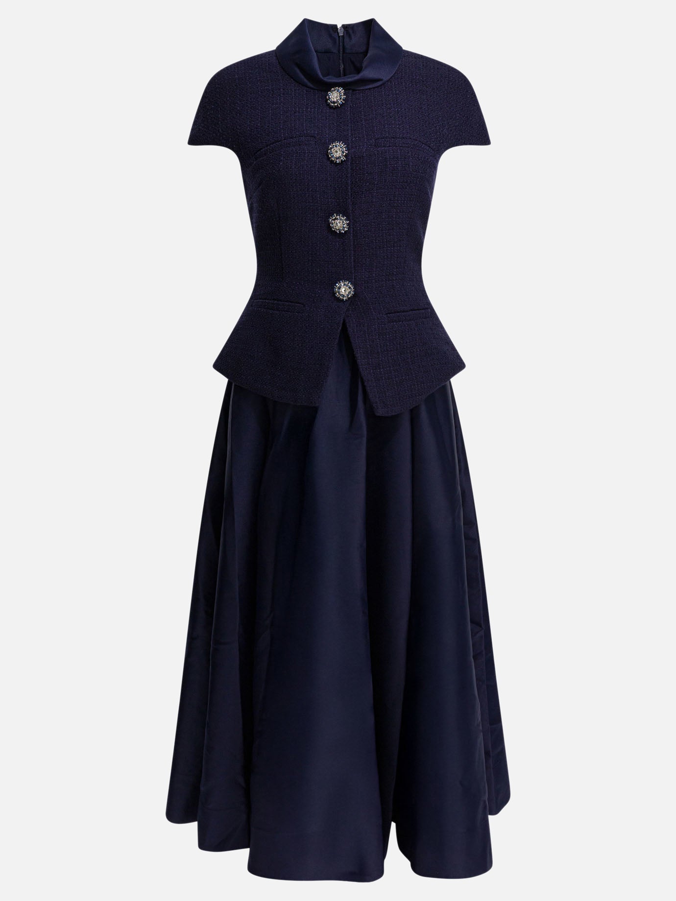 Self-portrait Taffeta boucle midi dress Blue - Women | VIETTI Online Store Self-portrait Taffeta boucle midi dress Blue - Women | VIETTI Online Store