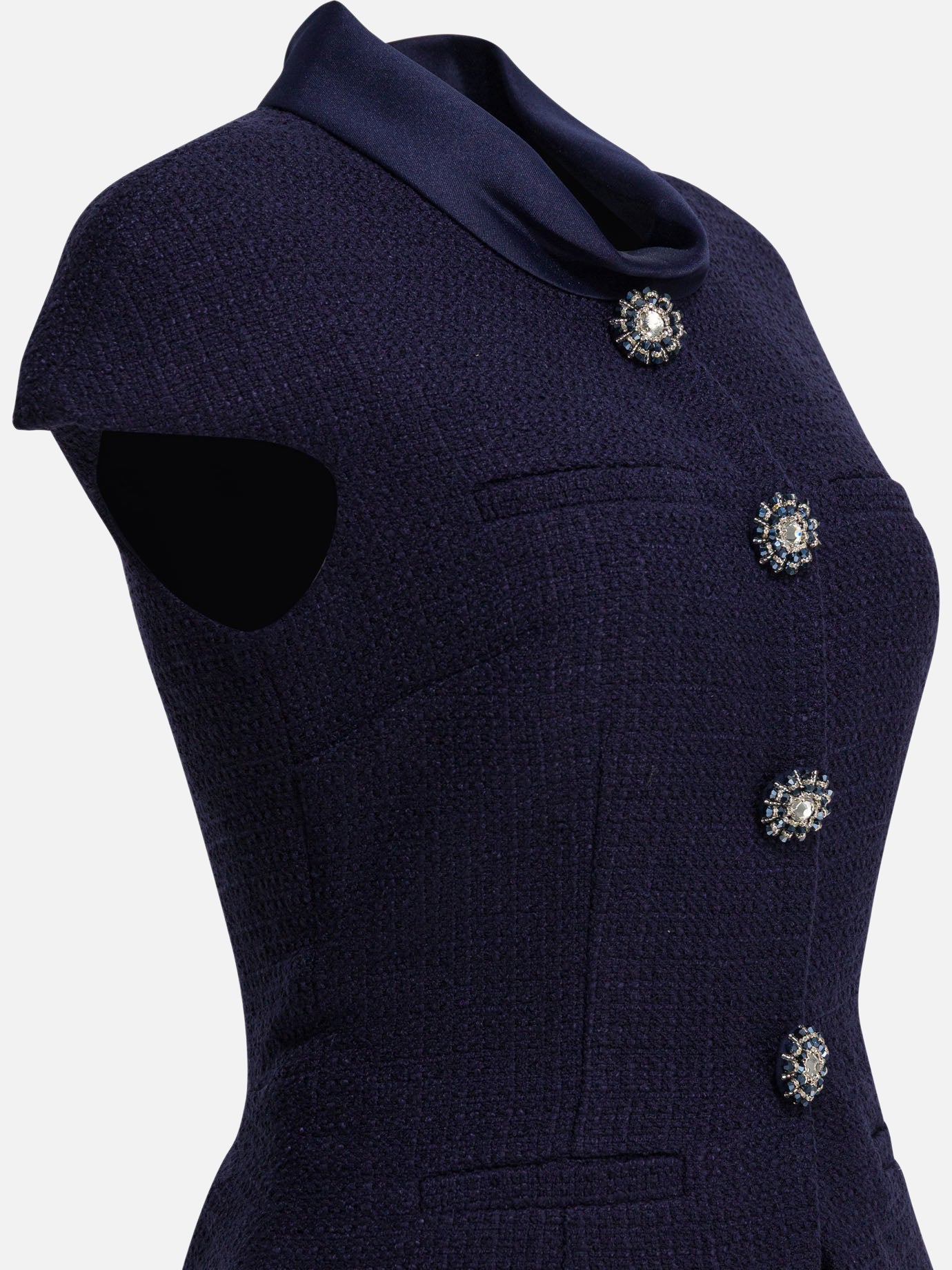 Midi dresses Solid colour Blue - Self-portrait Women | PDP | VIETTI Online Store | Zoom-Modal_4