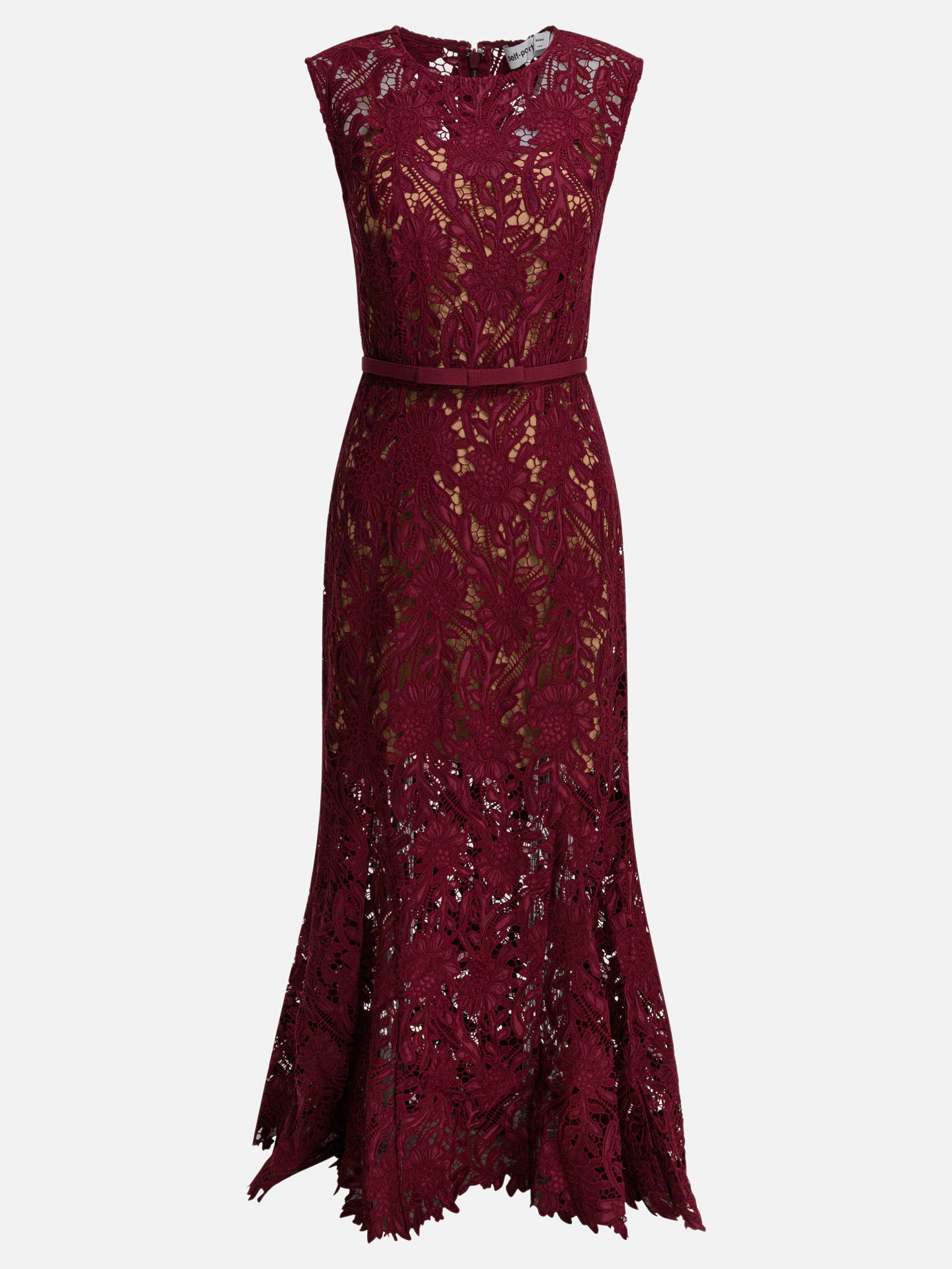 Self-portrait Lace sheath midi dress Red - Women | VIETTI Online Store Self-portrait Lace sheath midi dress Red - Women | VIETTI Online Store