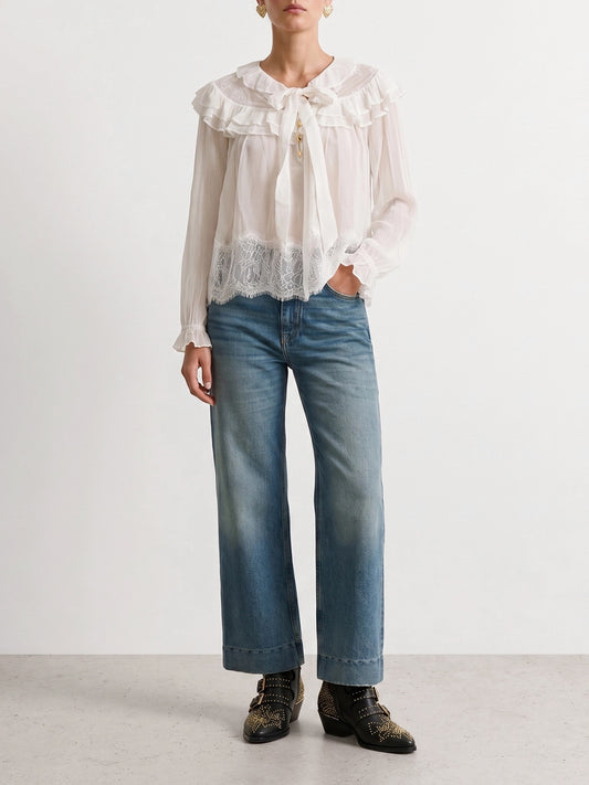Blouses Solid colour White - Self-portrait Women | PLP | VIETTI Online Store | 2