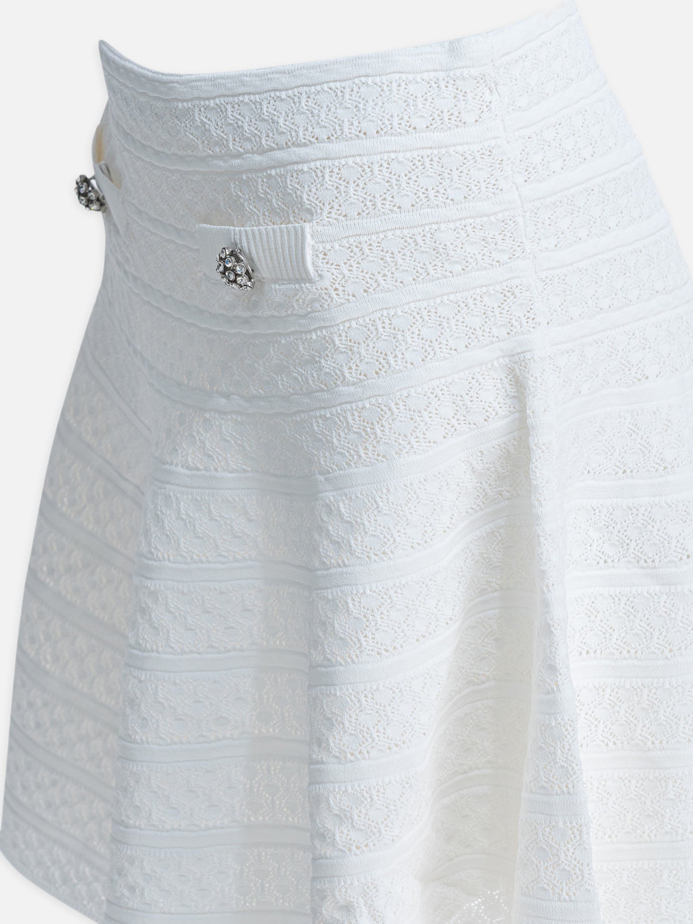 Miniskirts Textured knit White - Self-portrait Women | PDP | VIETTI Online Store | Zoom-Modal_4