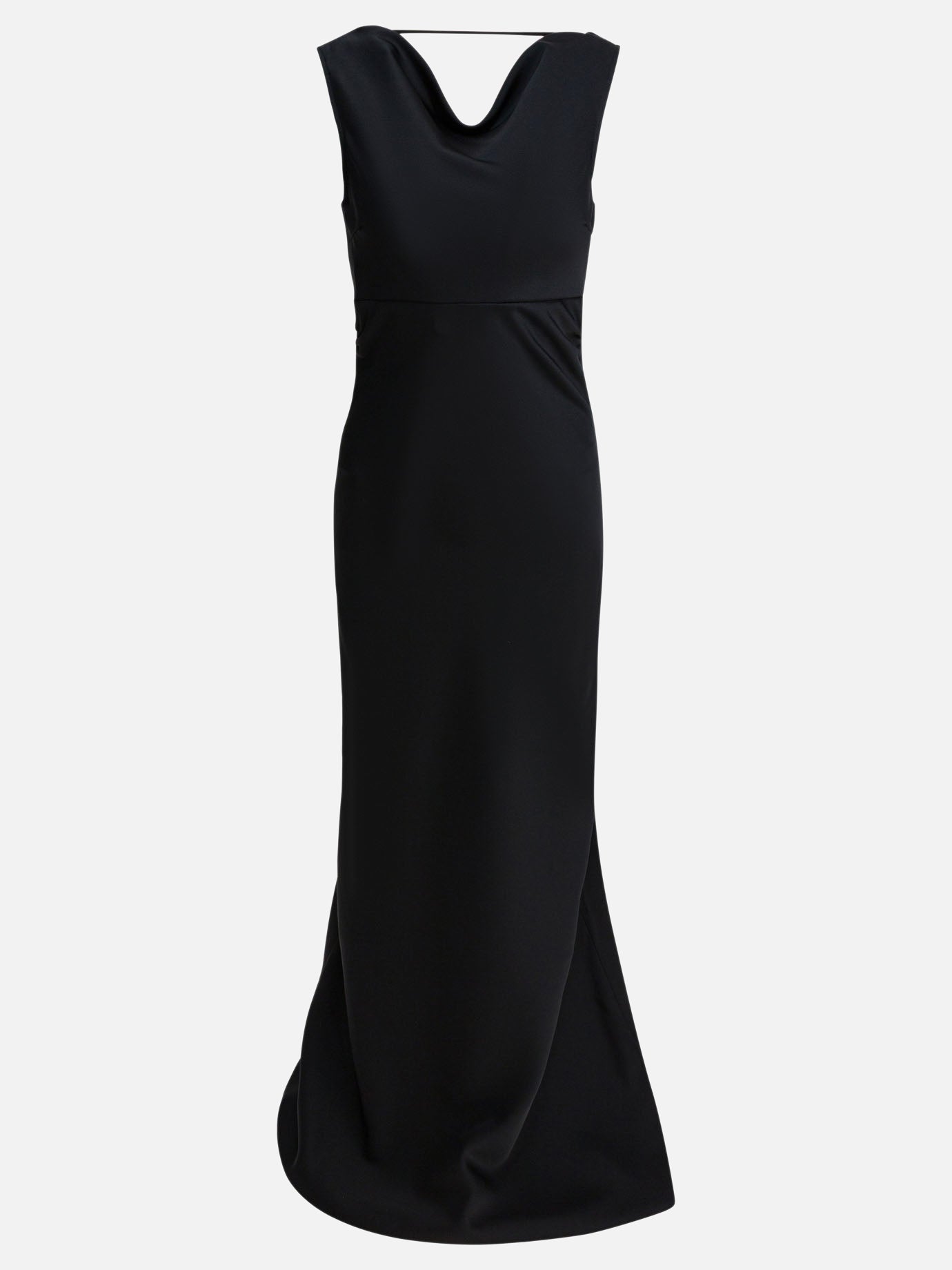 Semper Long and flared dress Black - Women | VIETTI Online Store Semper Long and flared dress Black - Women | VIETTI Online Store