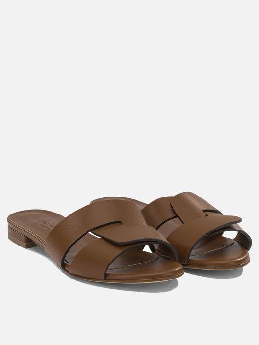 Slides 100% leather - 100% leather Marrone - Sergio Levantesi Donna | PLP | VIETTI Online Store | 2