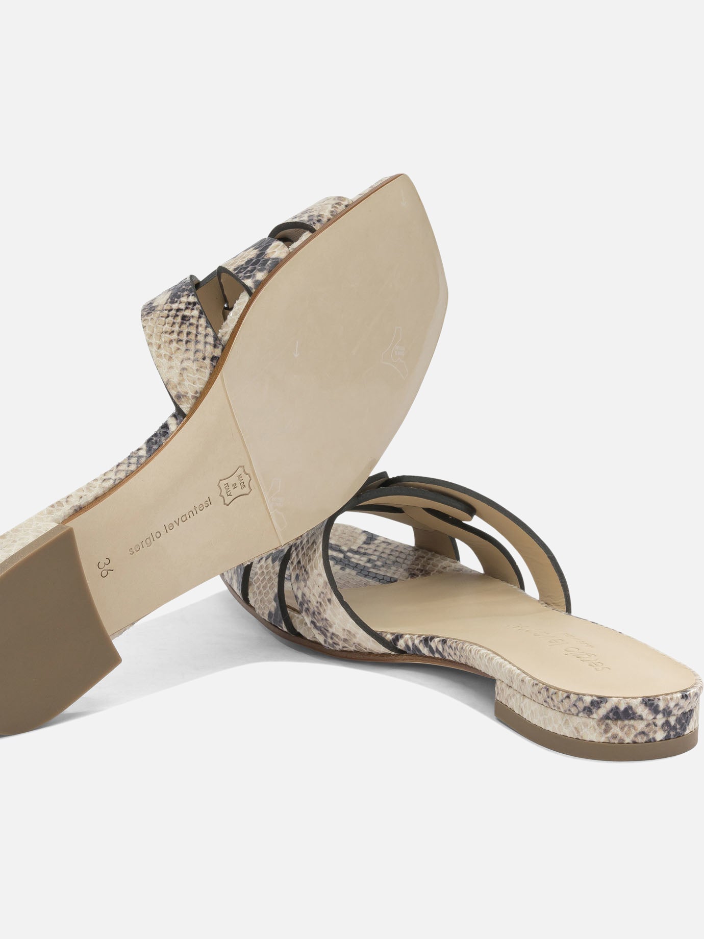 Slides 100% leather - 100% leather Beige - Sergio Levantesi Women | PDP | VIETTI Online Store | Zoom-Modal_5