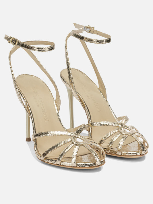 Heeled sandals 100% leather - 100% leather Gold - Sergio Levantesi Women | PLP | VIETTI Online Store | 2