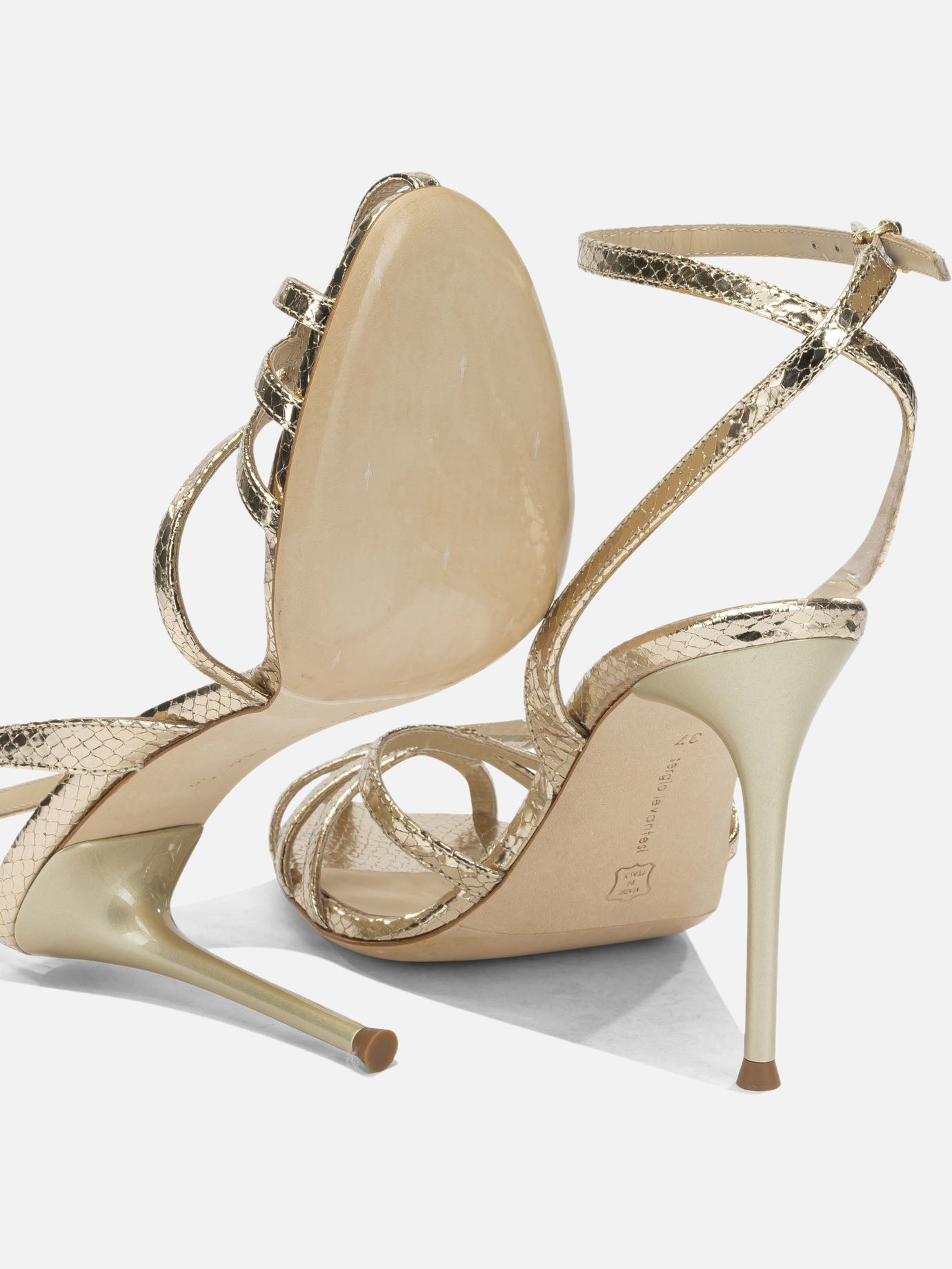 Heeled sandals 100% leather - 100% leather Gold - Sergio Levantesi Women | PDP | VIETTI Online Store | Zoom-Modal_5