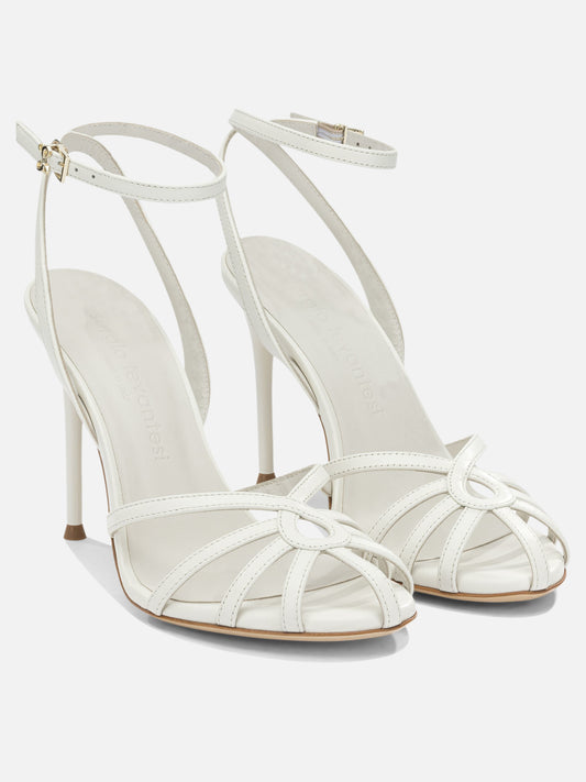 Heeled sandals 100% leather - 100% leather White - Sergio Levantesi Women | PLP | VIETTI Online Store | 2