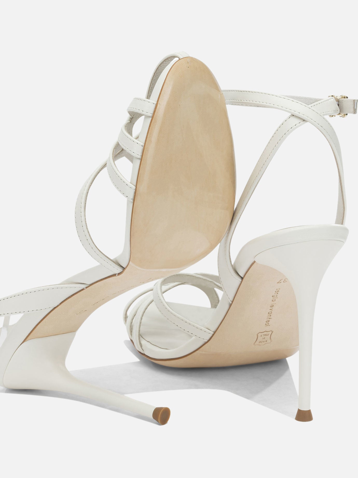 Heeled sandals 100% leather - 100% leather White - Sergio Levantesi Women | PDP | VIETTI Online Store | Zoom-Modal_5