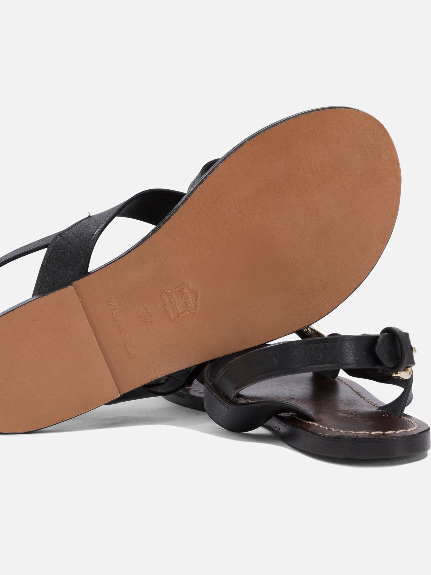 Flat sandals 100% cow leather Black - Soeur Women | PDP | VIETTI Online Store | Zoom-Modal_5