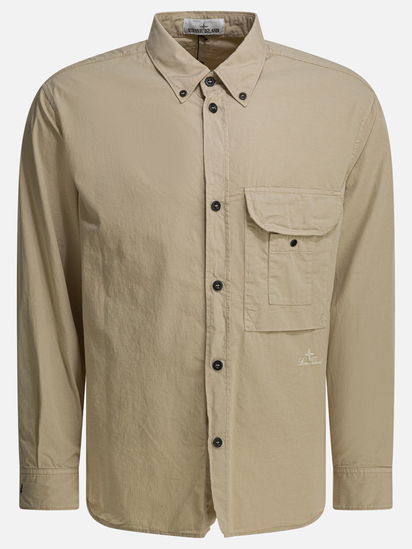 beige dress shirts for men Stone Island Casual button-down shirt Beige - Men