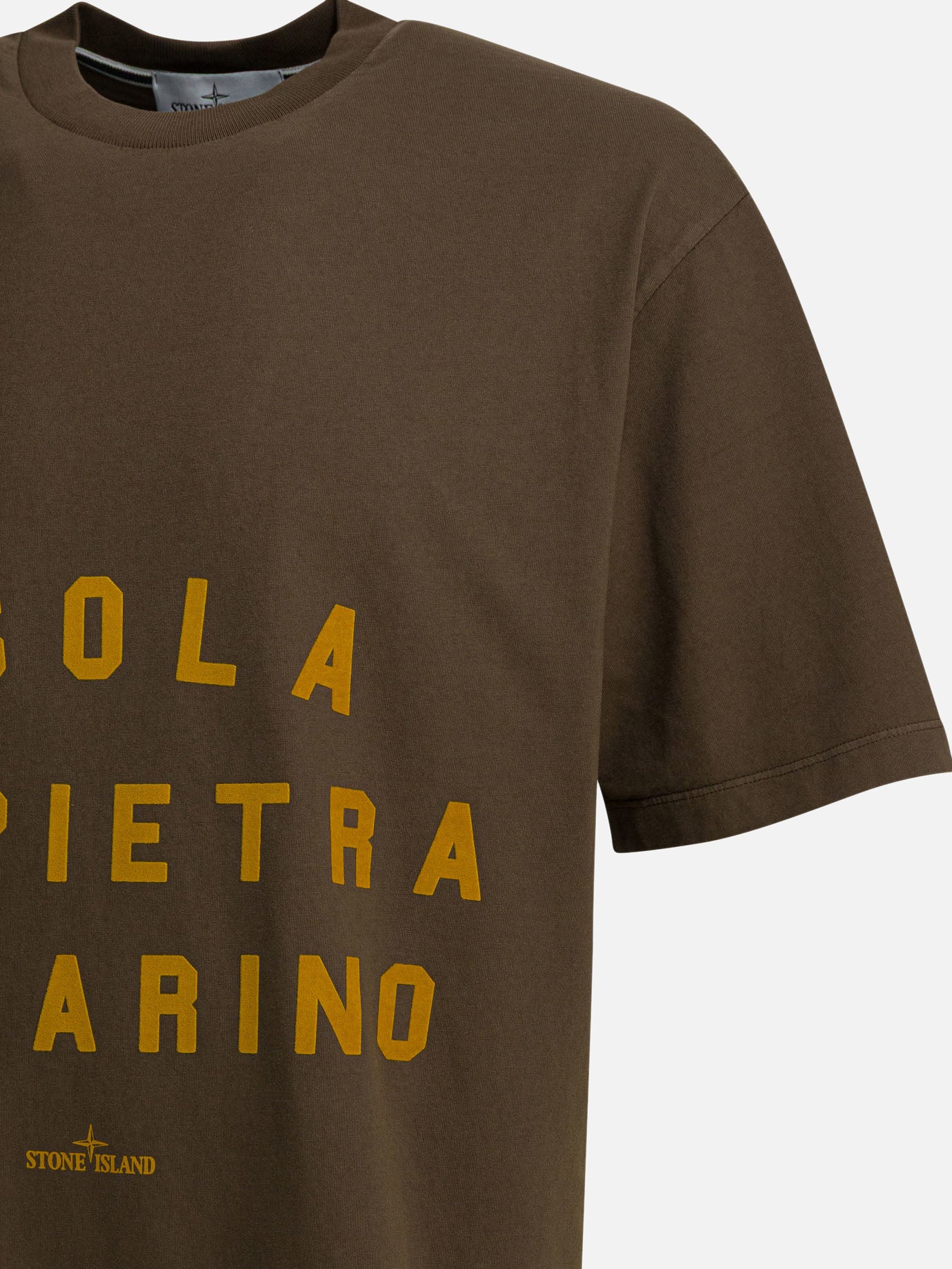 Crewneck t-shirts Logo Brown - Stone Island Men | PDP | VIETTI Online Store | Zoom-Modal_4