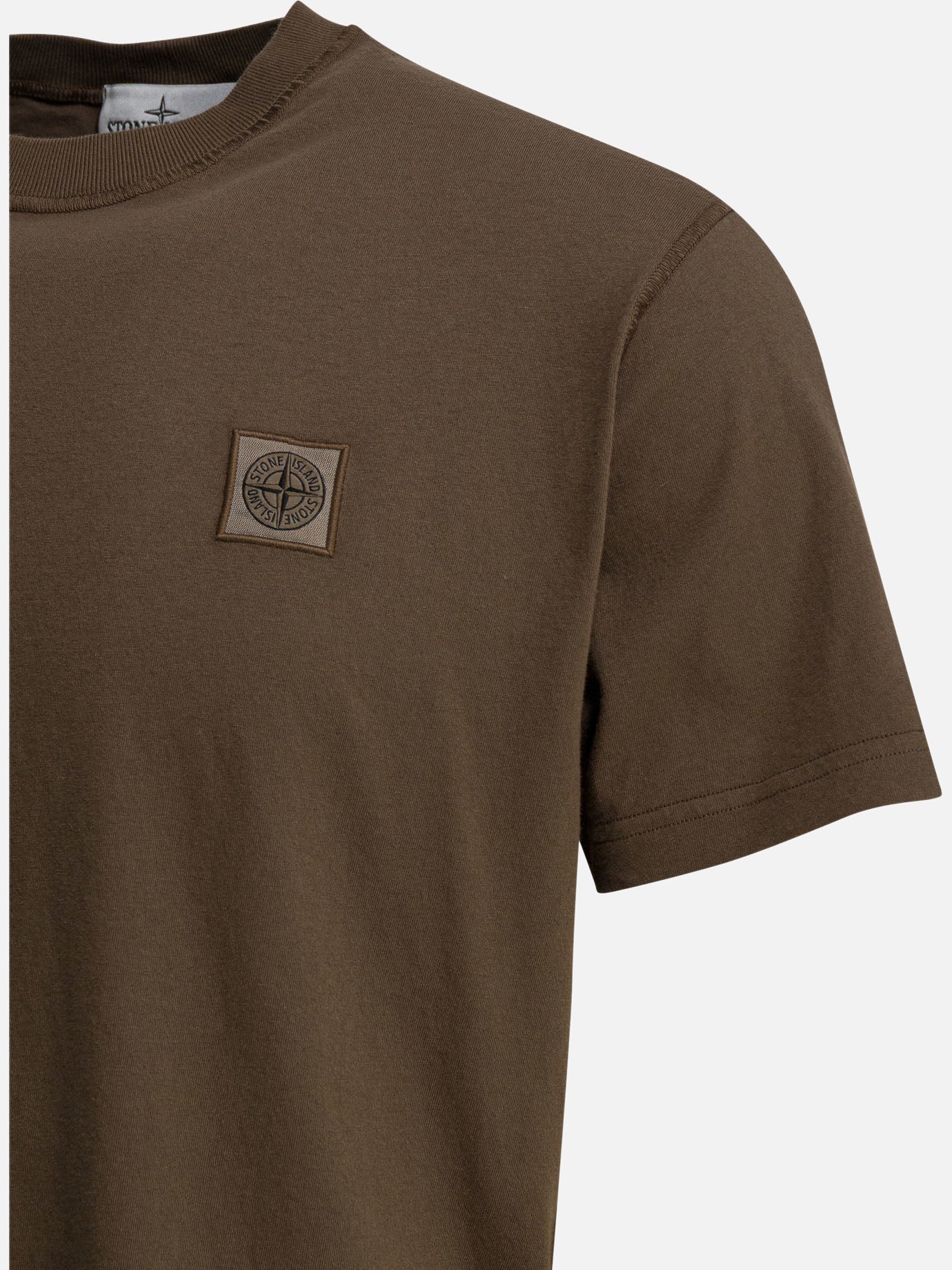 Crewneck t-shirts Logo Brown - Stone Island Men | PDP | VIETTI Online Store | Zoom-Modal_4