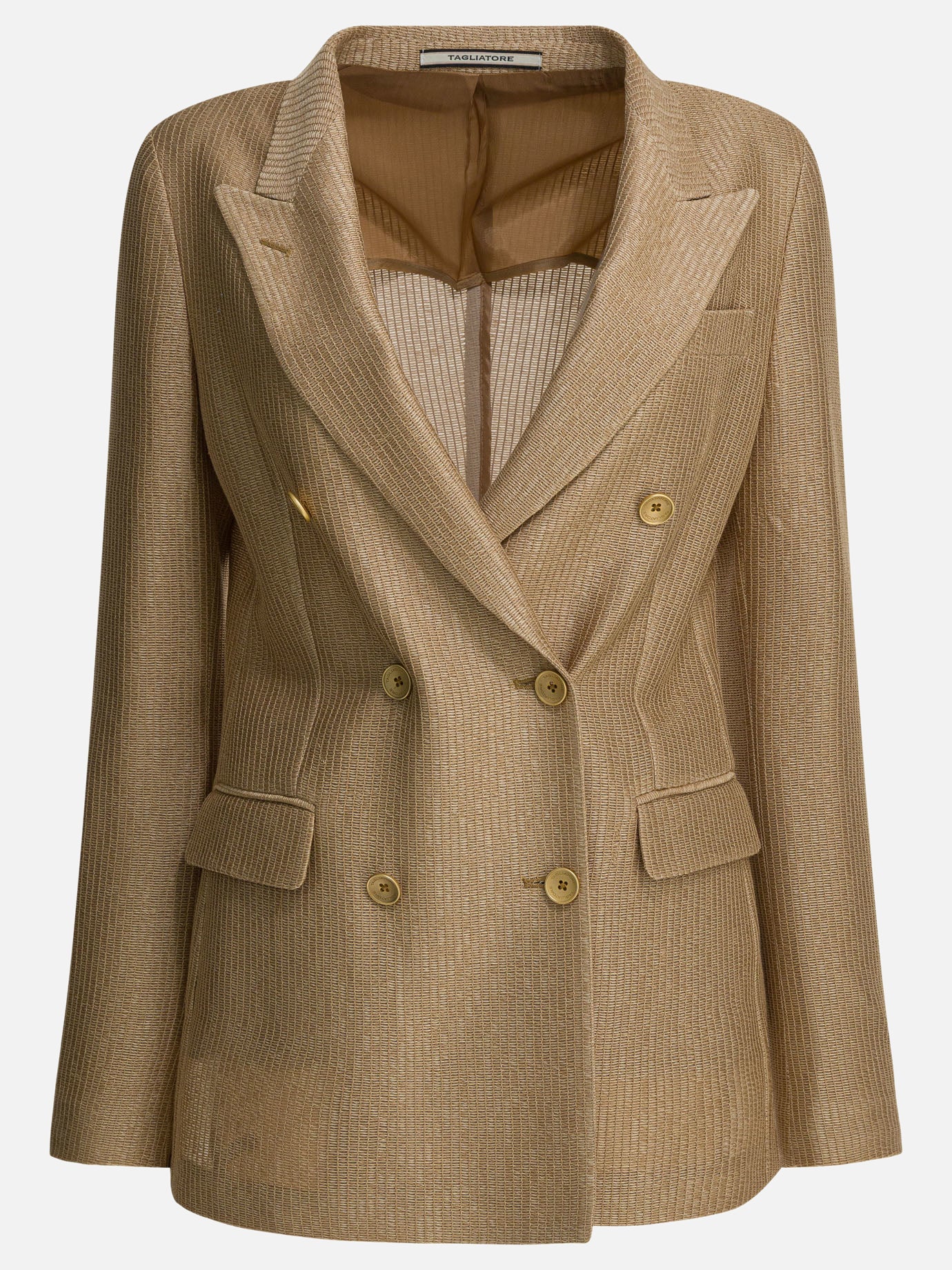 Tagliatore Double-breasted cotton blazer Beige - Women | VIETTI