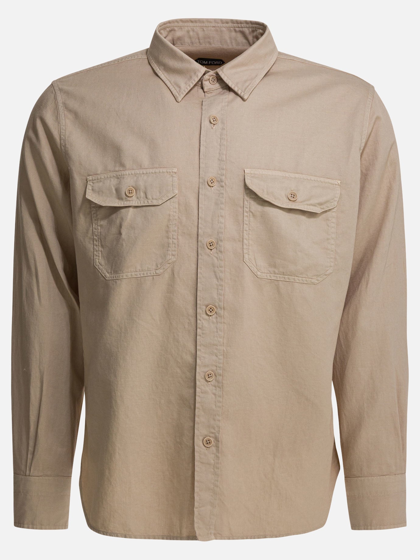 Tom Ford "Military" Linen blend shirt Beige - Men | VIETTI Online Store Tom Ford "Military" Linen blend shirt Beige - Men | VIETTI Online Store
