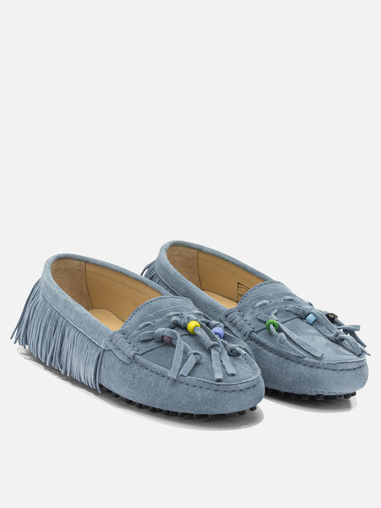 Loafers 100% suede - 100% rubber Light blue - Toujours Women | PLP | VIETTI Online Store | 2