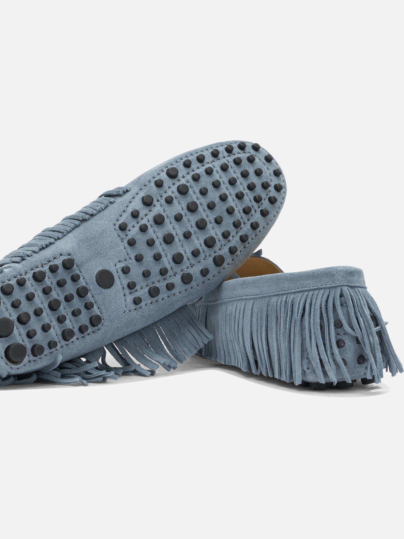 Loafers 100% suede - 100% rubber Light blue - Toujours Women | PDP | VIETTI Online Store | Zoom-Modal_5