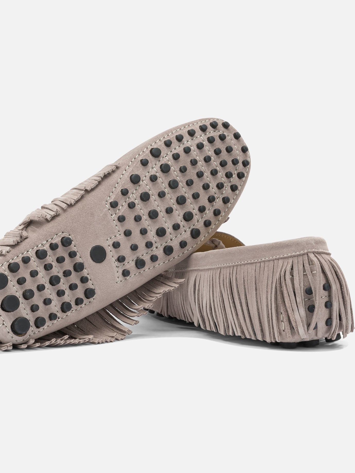 Loafers 100% suede - 100% rubber Grey - Toujours Women | PDP | VIETTI Online Store | Zoom-Modal_5