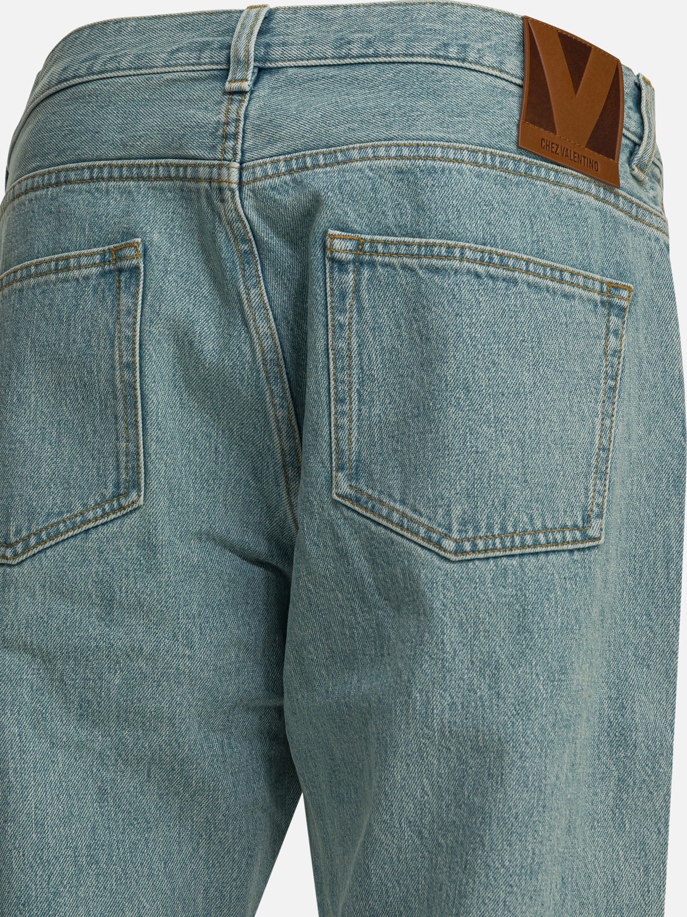 Straight-leg jeans Solid colour Light blue - Valentino Men | PDP | VIETTI Online Store | Zoom-Modal_4