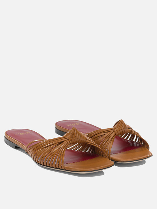 Slides 100% goat leather - 100% calf leather Brown - Valentino Garavani Women | PDP | VIETTI Online Store | 2