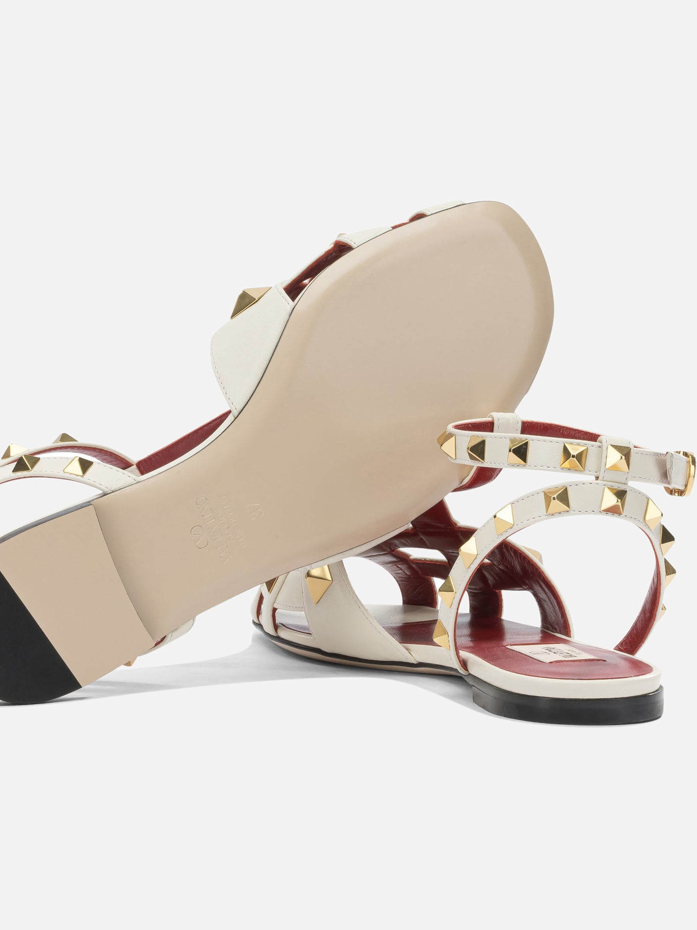Flat sandals 100% kid leather - 100% calf leather White - Valentino Garavani Women | PDP | VIETTI Online Store | Zoom-Modal_5