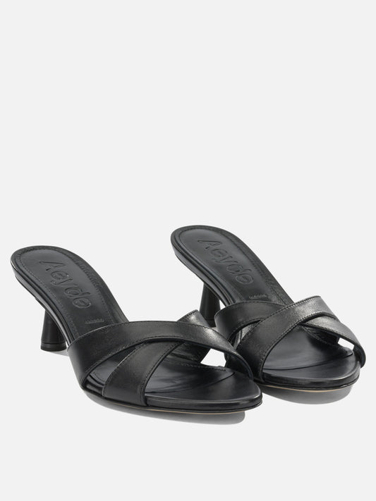 Sandali con tacco 100% nappa leather - 100% cow leather Nero - Aeyde Donna | PDP | VIETTI Online Store | 2