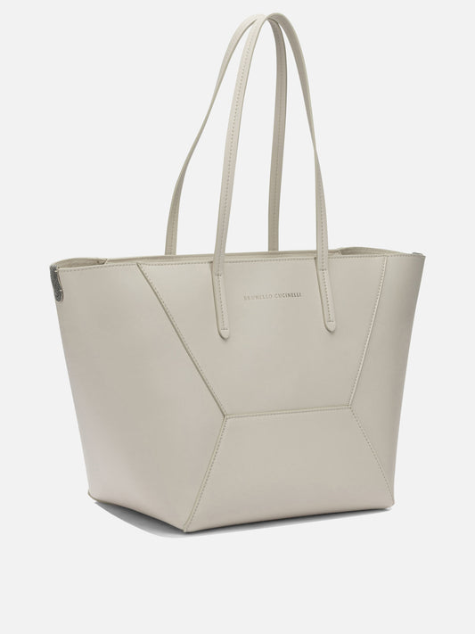 Large bags 100% calf leather White - Brunello Cucinelli Women | PLP | VIETTI Online Store | 2