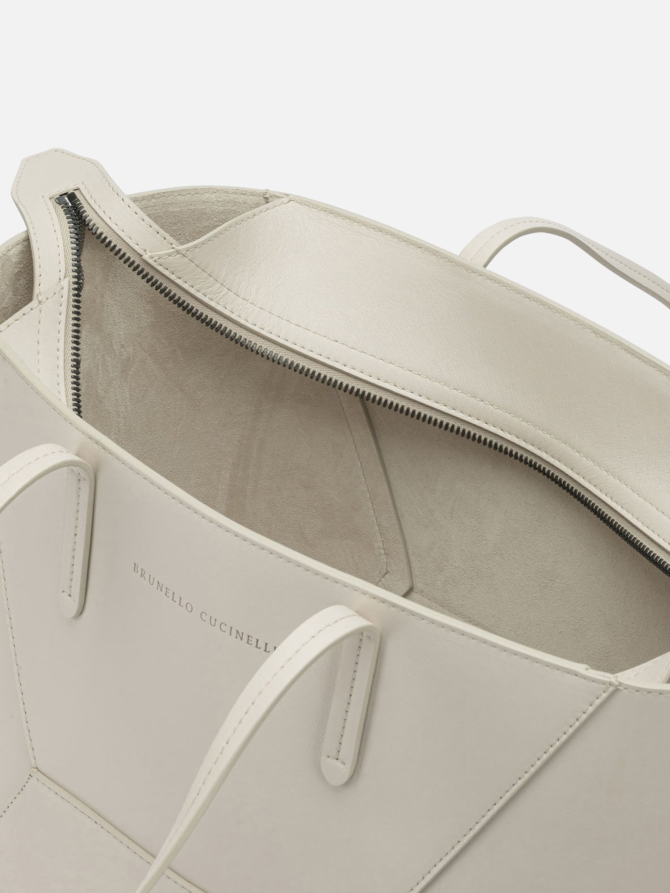 Large bags 100% calf leather White - Brunello Cucinelli Women | PDP | VIETTI Online Store | Zoom-Modal_5