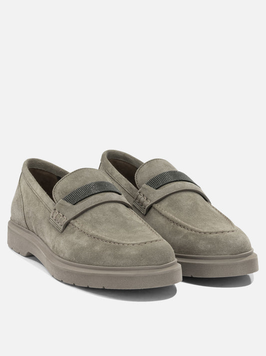 Loafers 100% suede - 100% rubber Beige - Brunello Cucinelli Women | PDP | VIETTI Online Store | 2