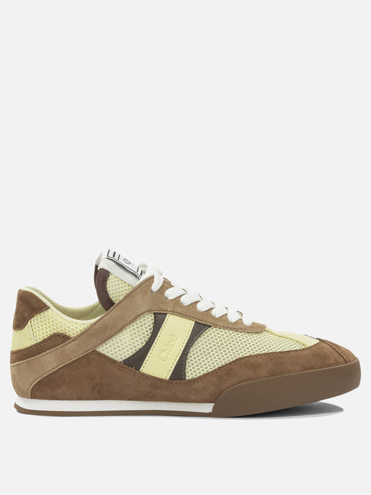 Chloé "Kick" Low-Top Sneakers Brown