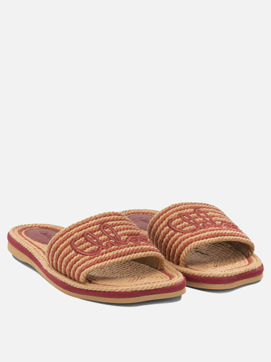 Slides 100% cotton 100% lamb leather - 200% eva Red - Chloé Women | PLP | VIETTI Online Store | 2
