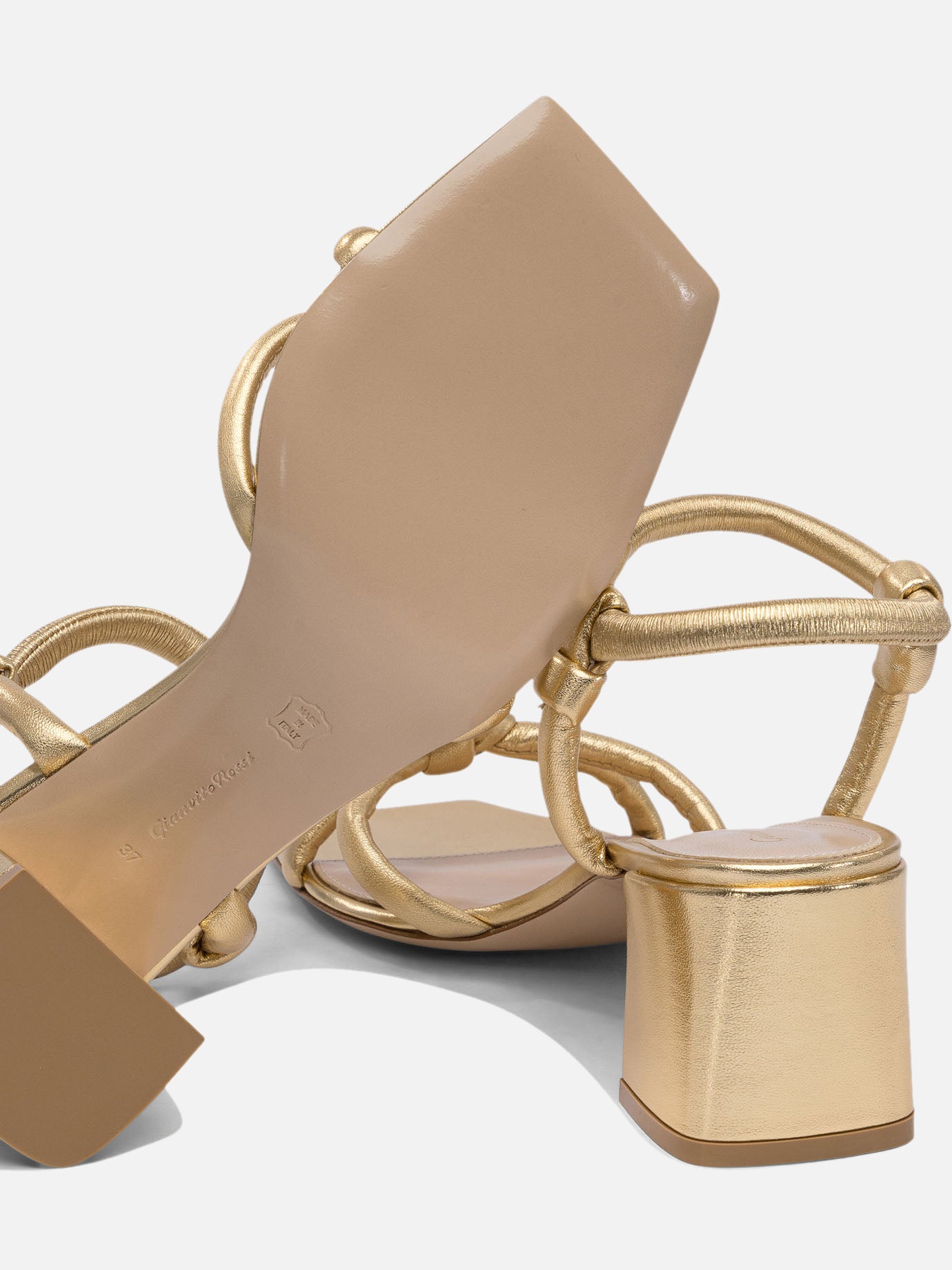 Heeled sandals 100% leather - 100% leather Gold - Gianvito Rossi Women | PDP | VIETTI Online Store | Zoom-Modal_5