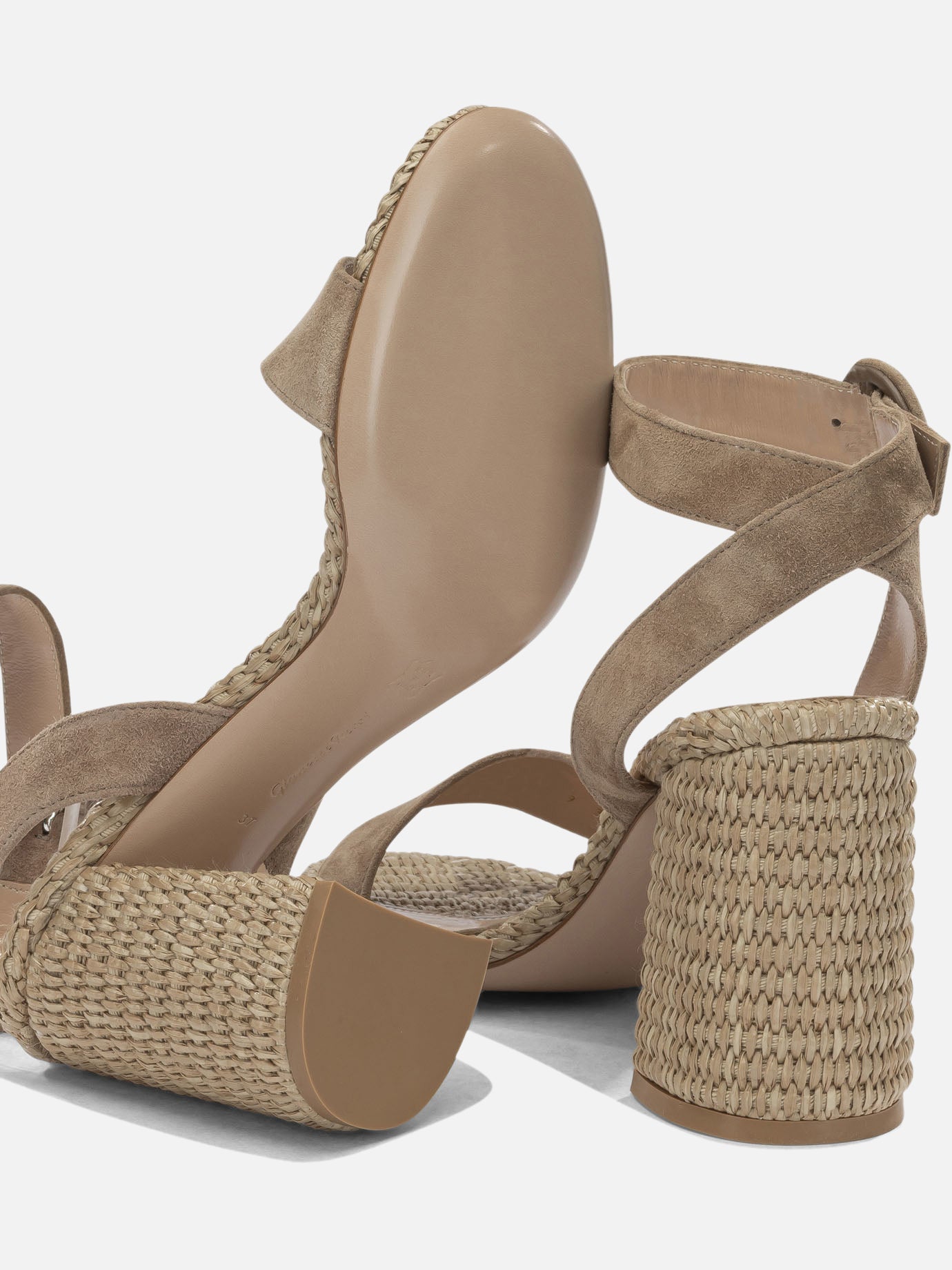 Heeled sandals 100% suede leather - 100% suede leather Beige - Gianvito Rossi Women | PDP | VIETTI Online Store | Zoom-Modal_5