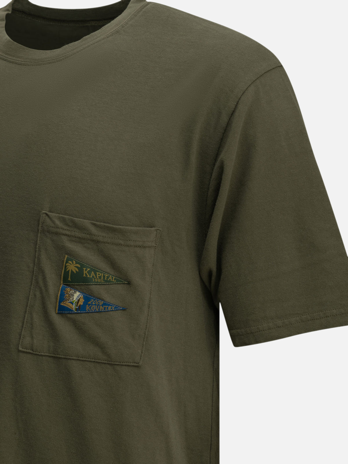KAPITAL "Pennant" Crew-Neck T-Shirt Green